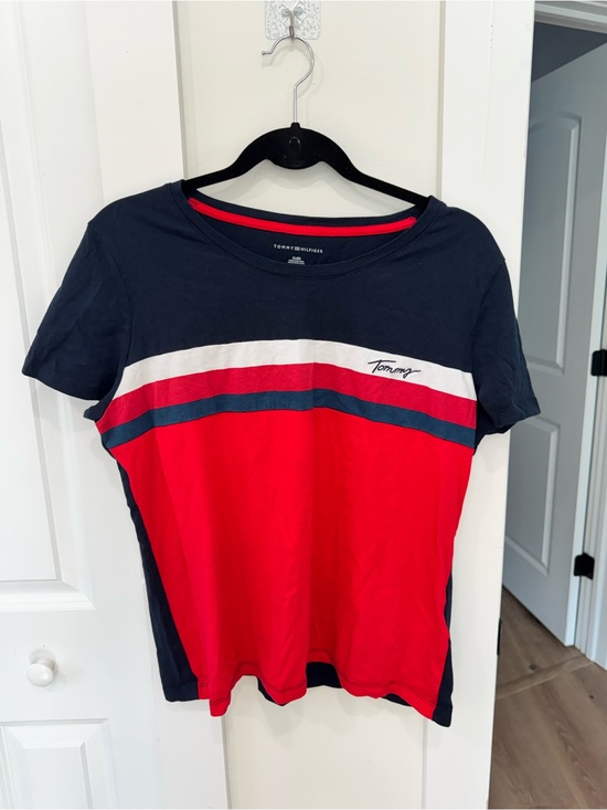 Tommy Hilfiger Tops - Tommy Hilfiger Navy, Red & White Colorblock Short Sleeve Tee